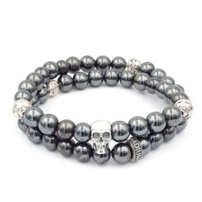 Bracelet Darkness Skull Double rang