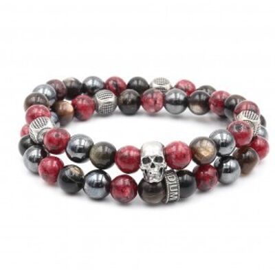 Double Row Gattaca Skull Bracelet