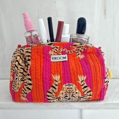 Handmade cosmetic bag "poppy tiger"
