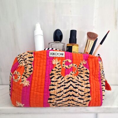 bolsa de cosméticos hecha a mano "Poppy Tiger"