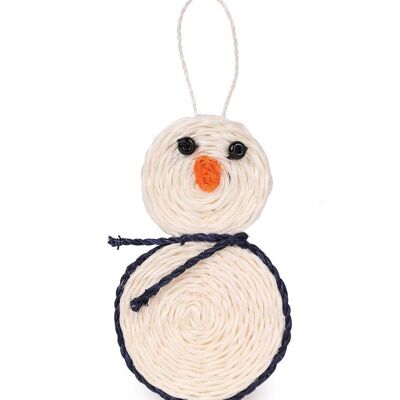 IKHETHA : décoration de Noël bonhomme de neige tissée à la main