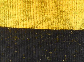 NYUKI : Panier tissé à blocs de couleurs noir et jaune 4