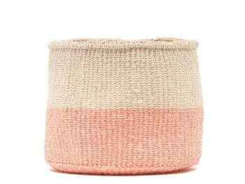 JIONI : Panier tissé à blocs de couleur rose sombre 10