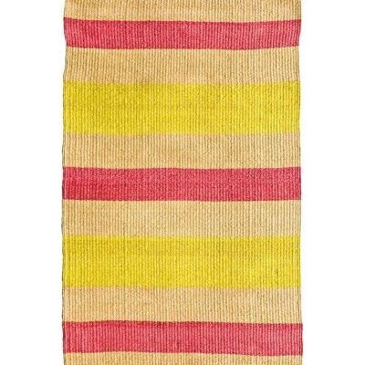 MAKALI: Pink & Yellow Woven Sisal Rug