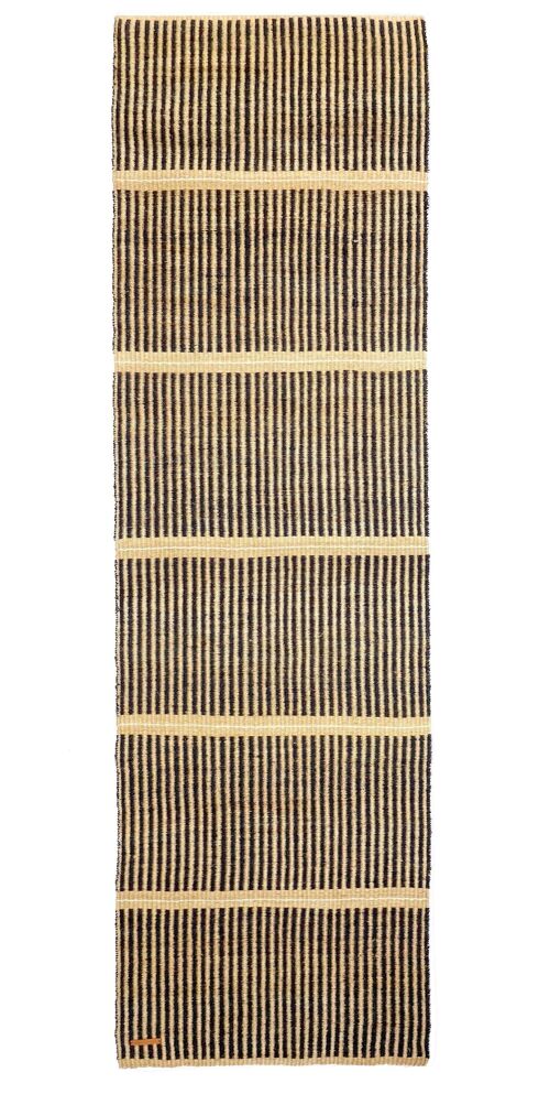 KICHANA: Natural & Black Woven Sisal Floor Runner