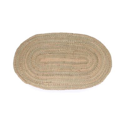 DUFU: Oval Natural Woven Milulu Mat