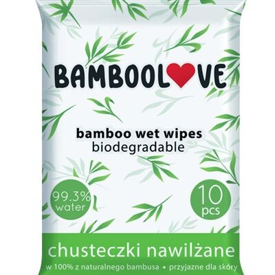 SALVIETTE BAMBOO TASCABILE 99,3% ACQUA - BIODEGRADABILE