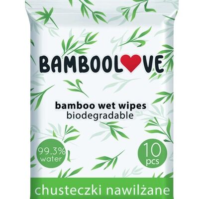 POCKET BAMBOO BABY WIPES 99.3% WATER - BIODEGRADABLE