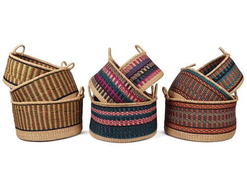 AMBURI: Assorted Elephant Grass Floor Baskets