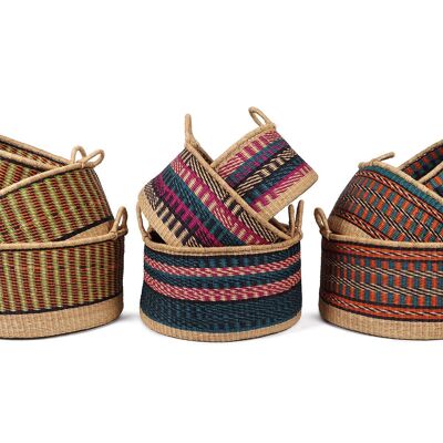 AMBURI: Assorted Elephant Grass Floor Baskets