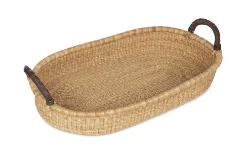 AMANTIN: Baby Changing Basket with Leather Handles
