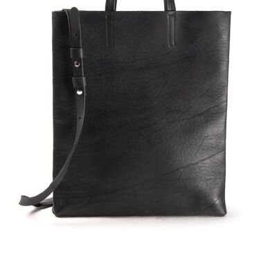 Leather shoppingbag with belt