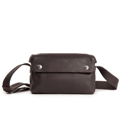 Tank camerabag small leather - leather 'Toro' - brown