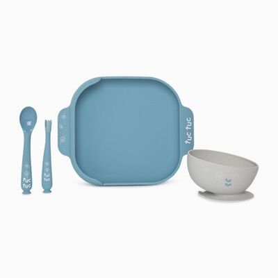 Little Forest Blue Silicone Tableware Set - 12051881
