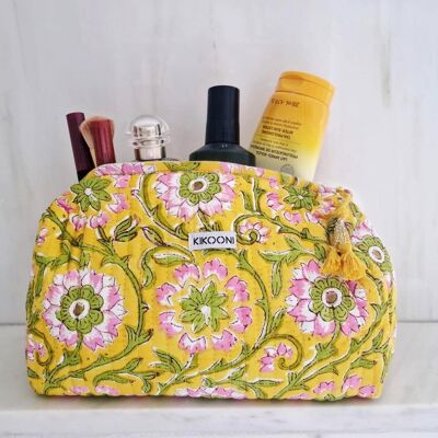 bolsa de cosméticos hecha a mano "jardines soleados"