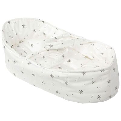 Carrycot dolls 36 cm STARS white