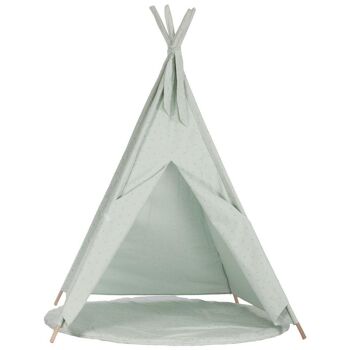 Tapis enfant pour tipi STARS vert 3