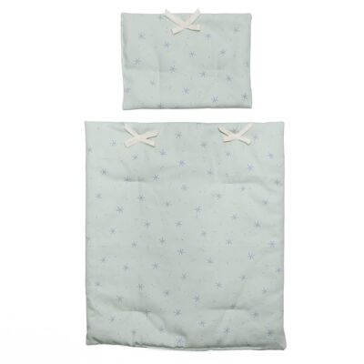 Quilt-pillow doll STARS green