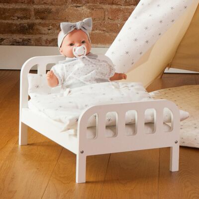white doll bed