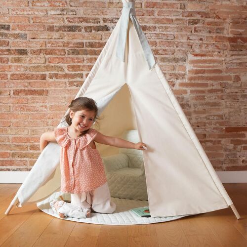 Tipi infantil beige STARS verde