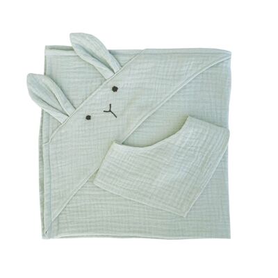 Towel-bandana set BUNNY BOBBLE green
