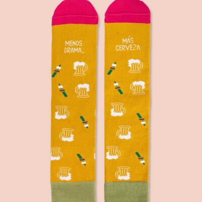 "Less Drama, More Beer" Socks