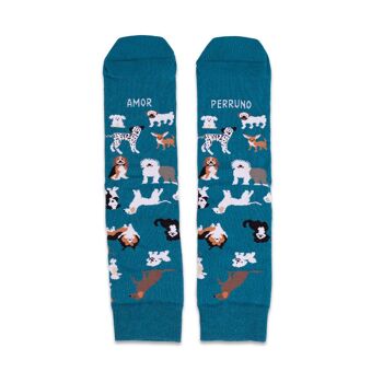 Chaussettes "Doggy Love" Bleu 2