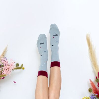 Chaussettes "Maman, je t'aime" Coeurs