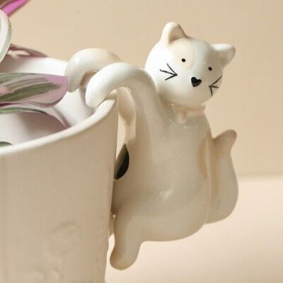 Appendiabiti per fioriera in ceramica per gatti