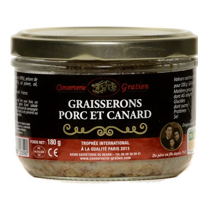 Graisserons porc et canard, la verrine de 180g