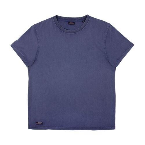 T-shirt 100% coton biologique Garment Dye - Bleu marine