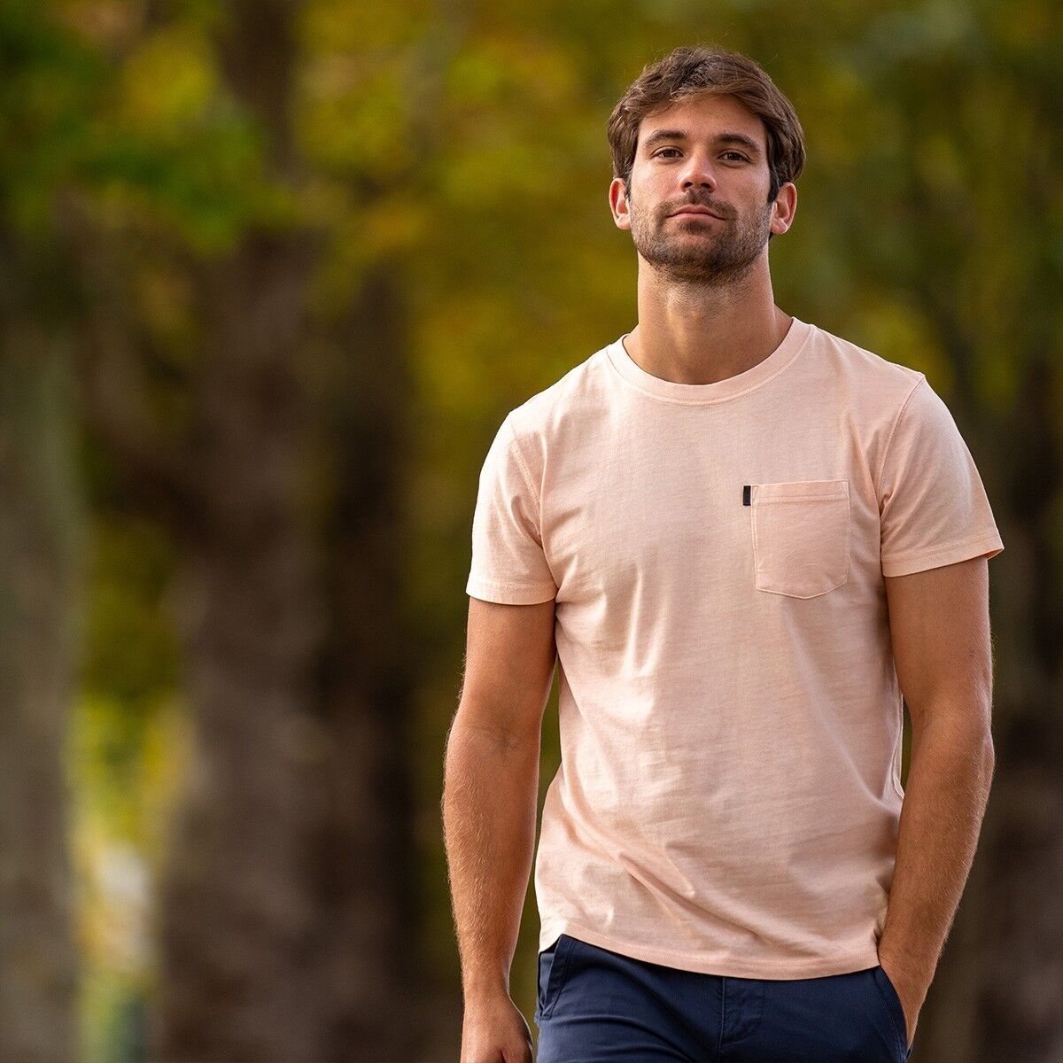 T-shirt in cotone organico al 100% tinto in capo - Rosa