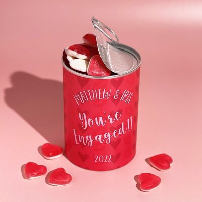 Personalised Engagement Gift Sweet Tin