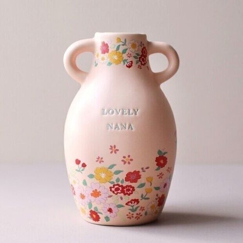 Large Ceramic Lovely Nana Floral Vase, H15.5cm