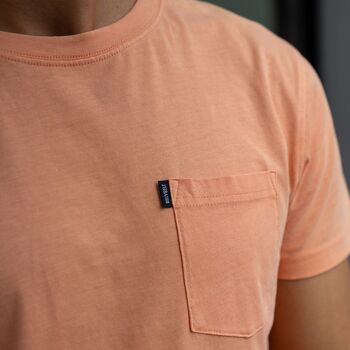 T-shirt 100% coton biologique Garment Dye - Orange 3