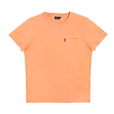 Camiseta Garment Dye 100% Algodón Orgánico - Naranja