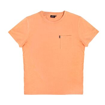 T-shirt 100% coton biologique Garment Dye - Orange 1