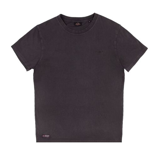T-shirt 100% coton biologique Garment Dye - Noir