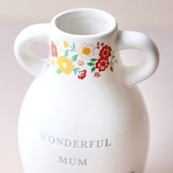 Grand vase floral en céramique Wonderful Mum, H15,5 cm 2