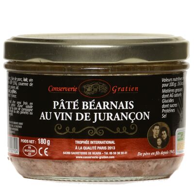 Paté Bearnais con vino Jurançon, conservera GRATIEN, vaso 180g