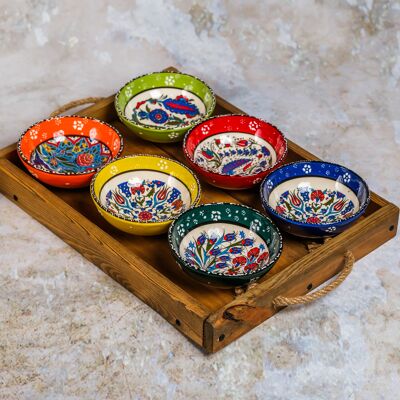 Set mit 6 türkischen Keramikschalen, 13 cm