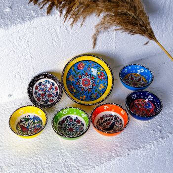 Lot de 7 bols turcs en céramique, 8 cm 2