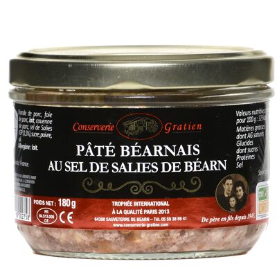 Pâté béarnais au sel de Salies-de-Béarn, conserverie GRATIEN, la verrine de 180g