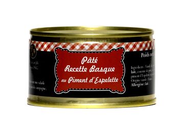 Pâté "recette basque" au piment d'Espelette, conserverie GRATIEN, la boîte de 125g