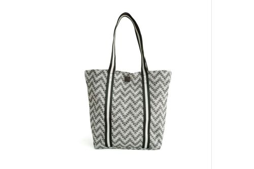 LUNCHBAG DAILY TOTE KILIM NOIR EN COTON ET PEVA