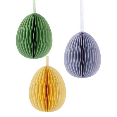 Honeycomb Easter Egg Decorations - 3 Pack, Medium