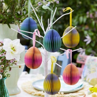Honeycomb Easter Egg Decorations - 3 Pack, Small