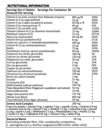 Comprimés multi-vitamines et minéraux - 120 comprimés - paquet de 6 3