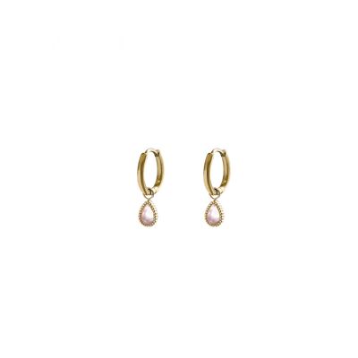 Boucles d'oreilles pendantes Helios - Quartz watermelon