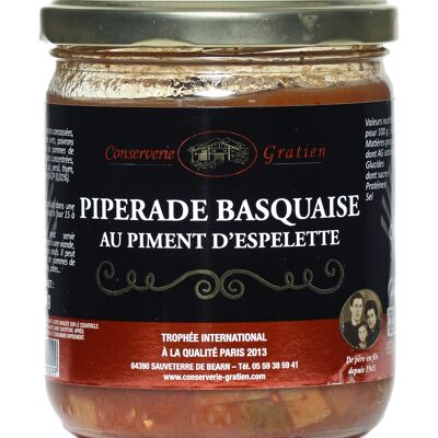 Basque piperade with Espelette pepper, GRATIEN cannery, 360g jar